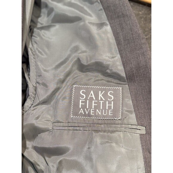 Armani Collezioni Mens Blazer Gray Pinstriped Super 150s Wool Suit Jacket 44R - Picture 4 of 14